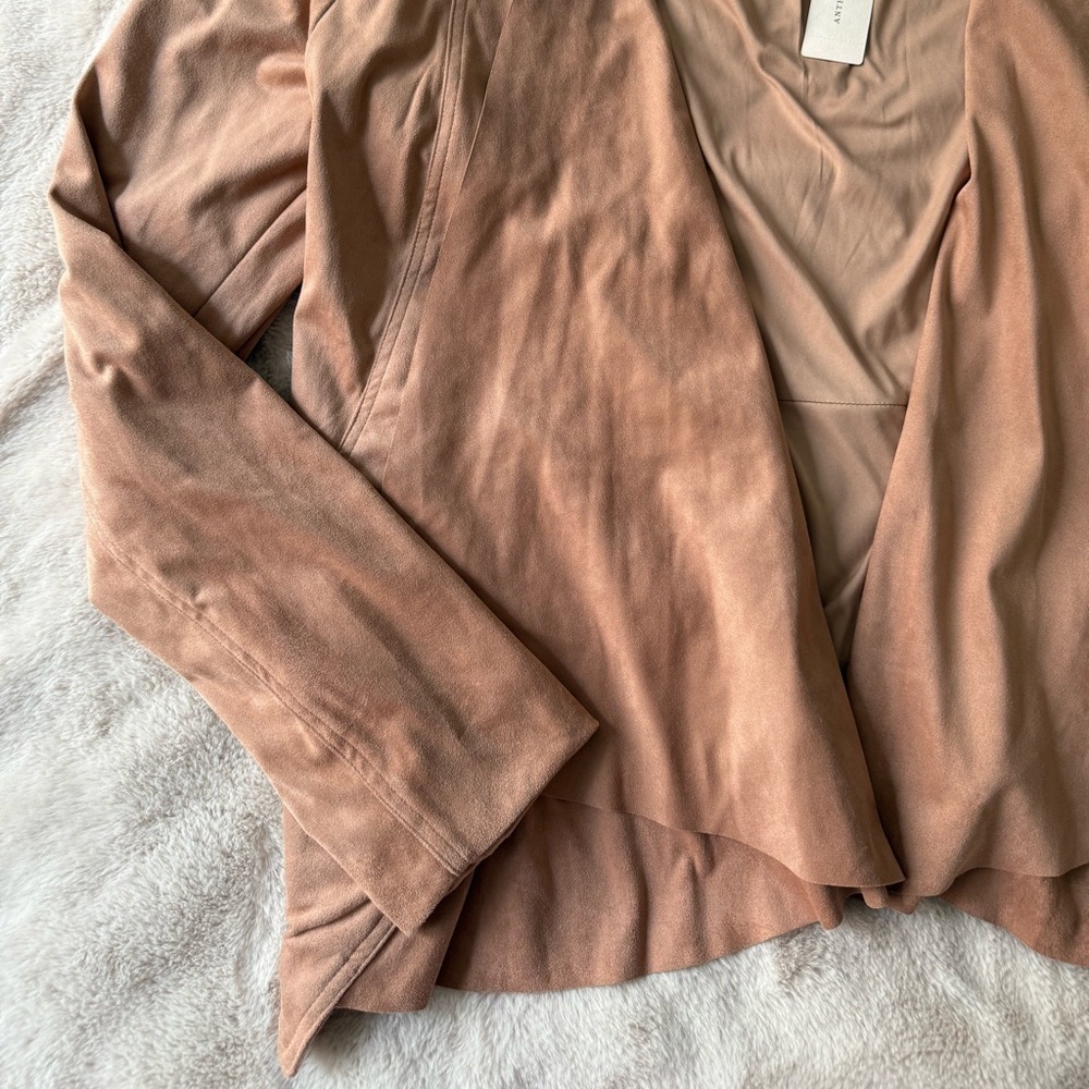 NWT Anthropologie Hutch Vegan Suede Jacket Blush Neutral Size M - Picture 8 of 11